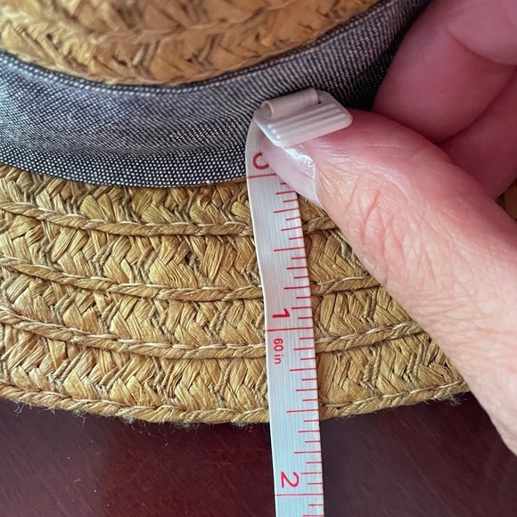 Cole Haan Women's Tan Straw Hat with Gray Band - Picture 8 of 10
